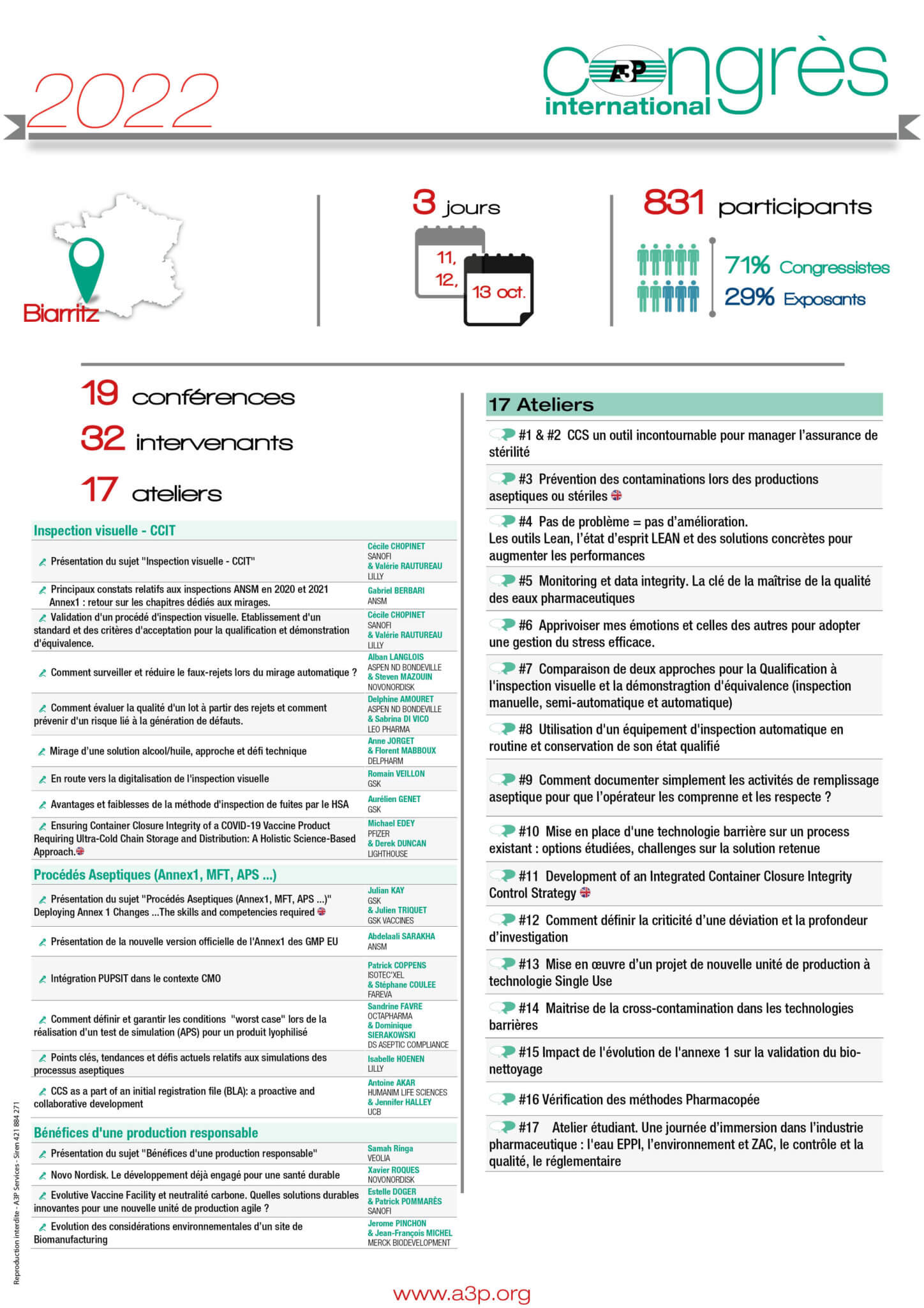 A3P International Congress - A3P - Pharmaceutical & Biotechnology Industry